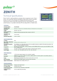 Thumbnail of document Data Sheet - Zenith Intelligent Pumping Station Controller